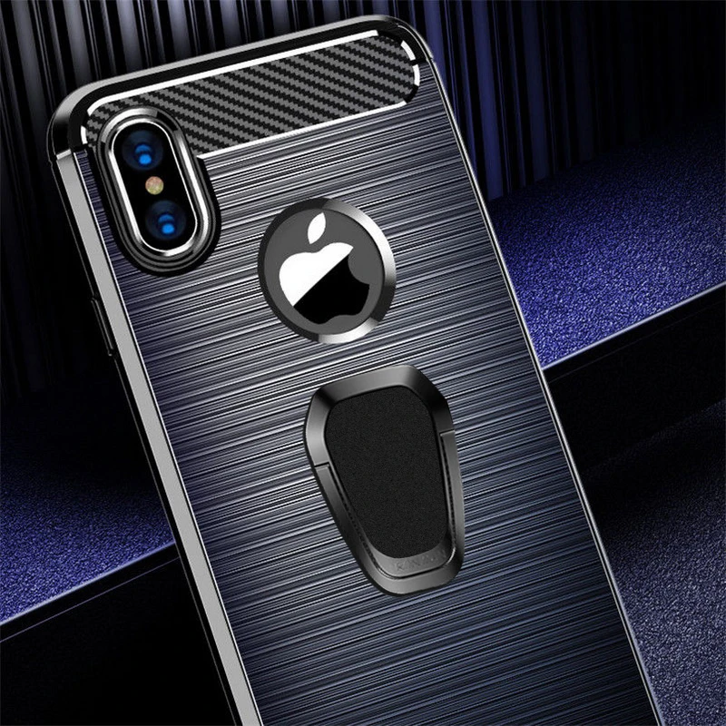Роскошная кисть Чехол для iPhone 11 X XR XS Max 6 6S 7 8 Plus автомобильный магнитный держатель кольцо мягкий для samsung Note 9 8 S9 Plus A6 A8
