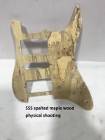 electrickguitar pickguard wood maple 1pcs new 11 holes spalted maple wood strat ssshsh st guitar pickguard scratch plate back