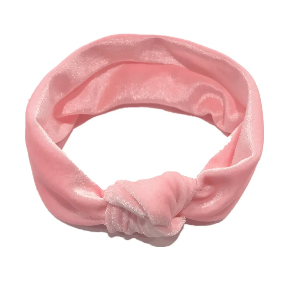 Для новорожденных ободки для девочек тюрбан сплошной повязка волос с узлом Pleuche