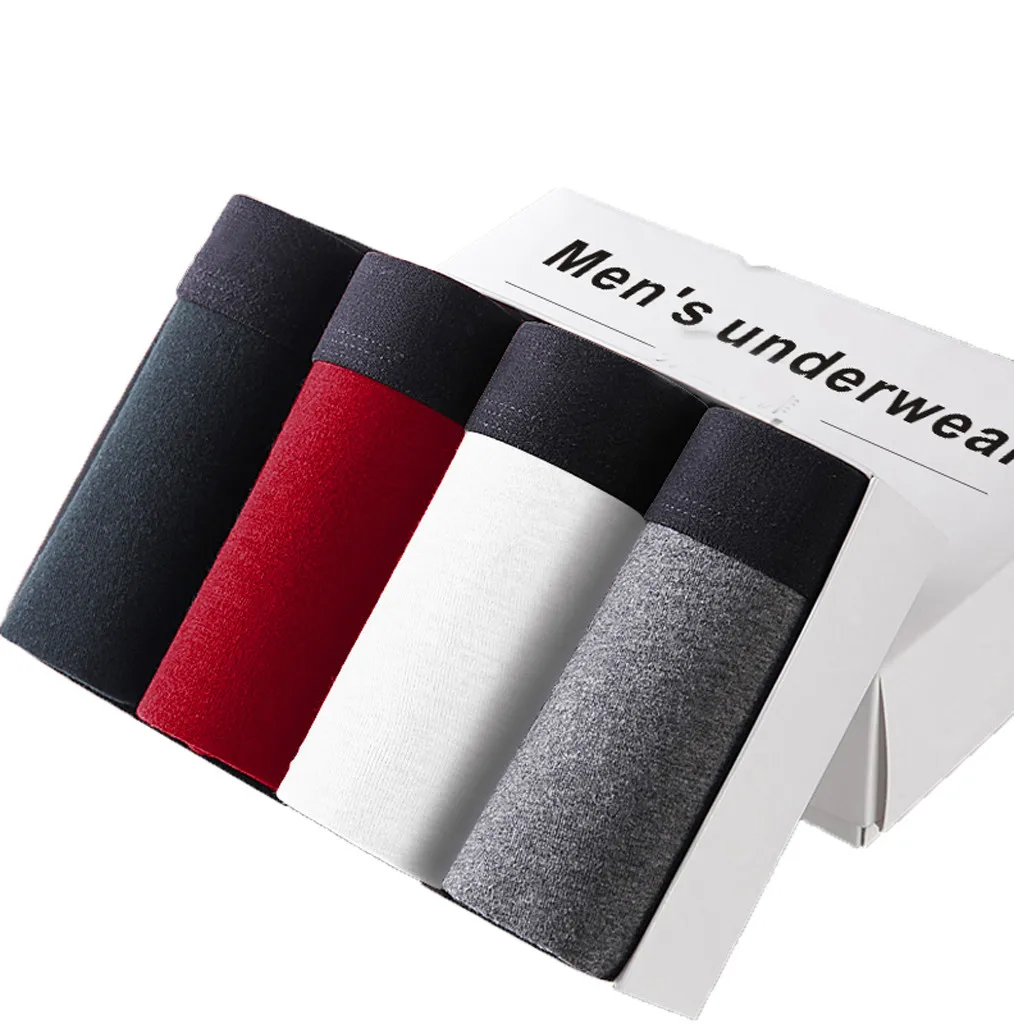 Мужские дышащие трусы-боксеры прочные трусы удобные Однотонные для геев