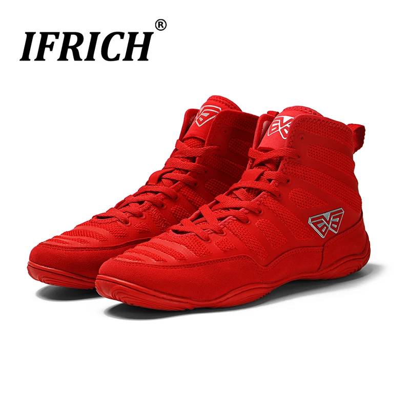Mens Professional Boxing Wrestling Shoes Non Slip Rubber Outsole Breathable Sneakers Lace-up Training Fighting Boots |