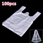 Прозрачные пакеты для покупок 20 х30 см, 100 шт., пластиковые пакеты для супермаркета с ручкой, инструменты для упаковки продуктов