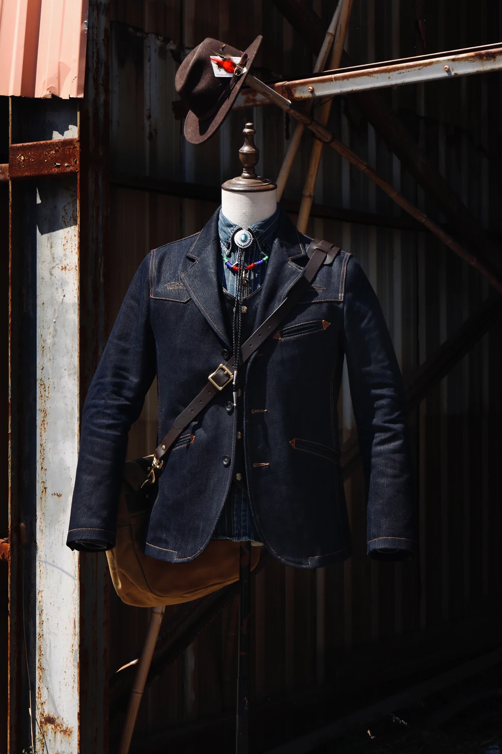 

American retro casual jackets 22 oz tannin in western suits