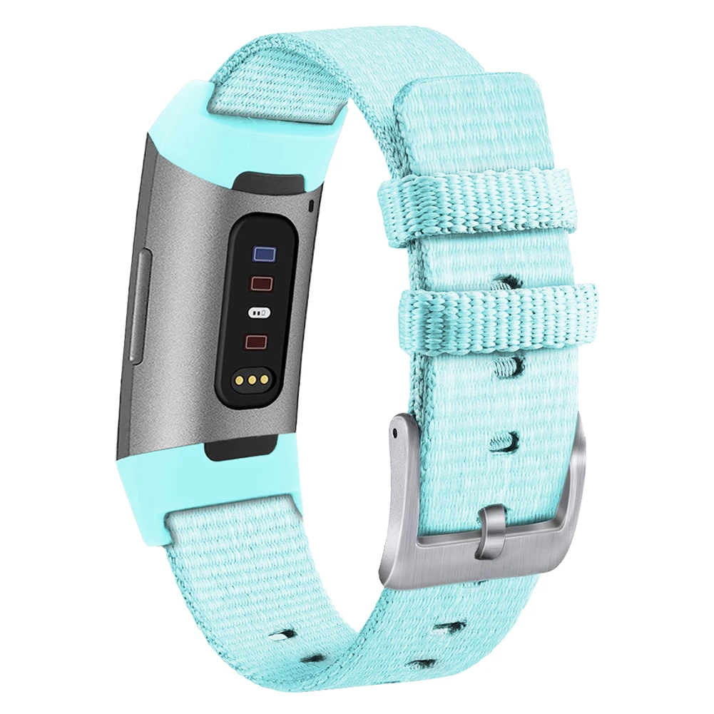 

For Fitbit Charge 3 Watch Replacement Woven Canvas Fabric Watch Band Wrist Strap