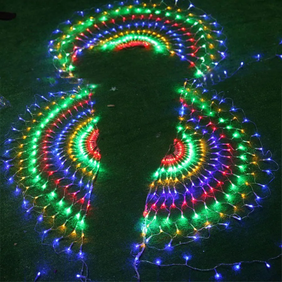 BEIAIDI 444LED 3 шт. рождественская сетчатая гирлянда светильник с павлиньим экраном м