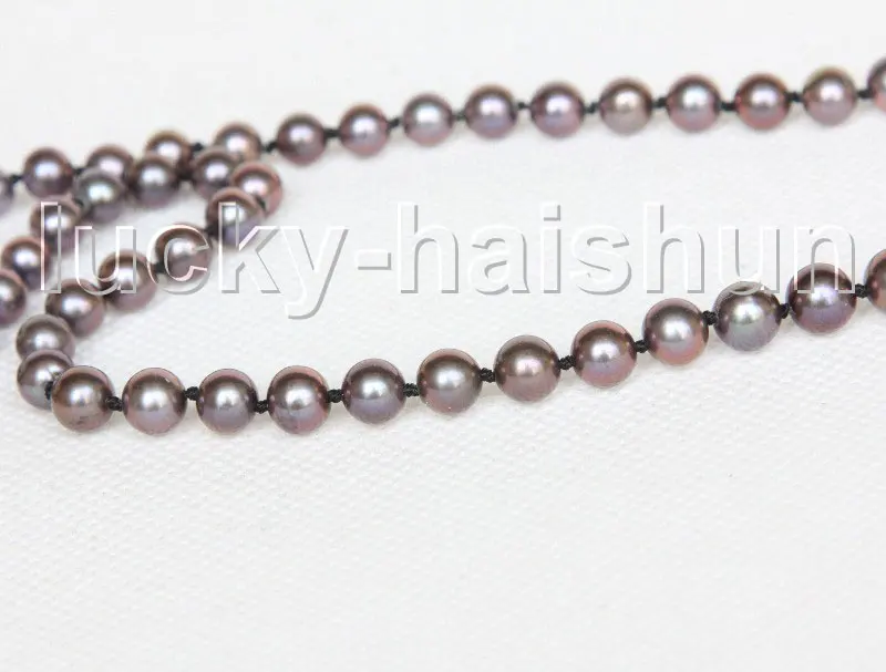 Ожерелье JQHS AAAA +++ из натурального черного и коричневого искусственного жемчуга с застежкой 14 карат, 18 дюймов, J11570