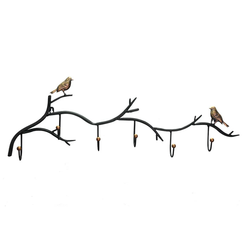 

Wrought Iron Bird Door Hook Rack Clothes Rack Robe Key Holder Door Wall Mounted Hat Hanger Kitchen Wall Home Decoration 5 Hooks