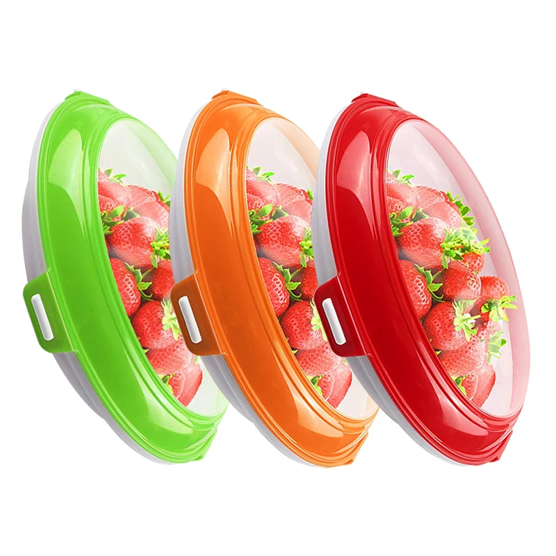 

BPA Free Reusable Food Preservation Tray Storage Container with Elastic Seal Lids Keeping Fresh Spacer Refrigerator Organizer