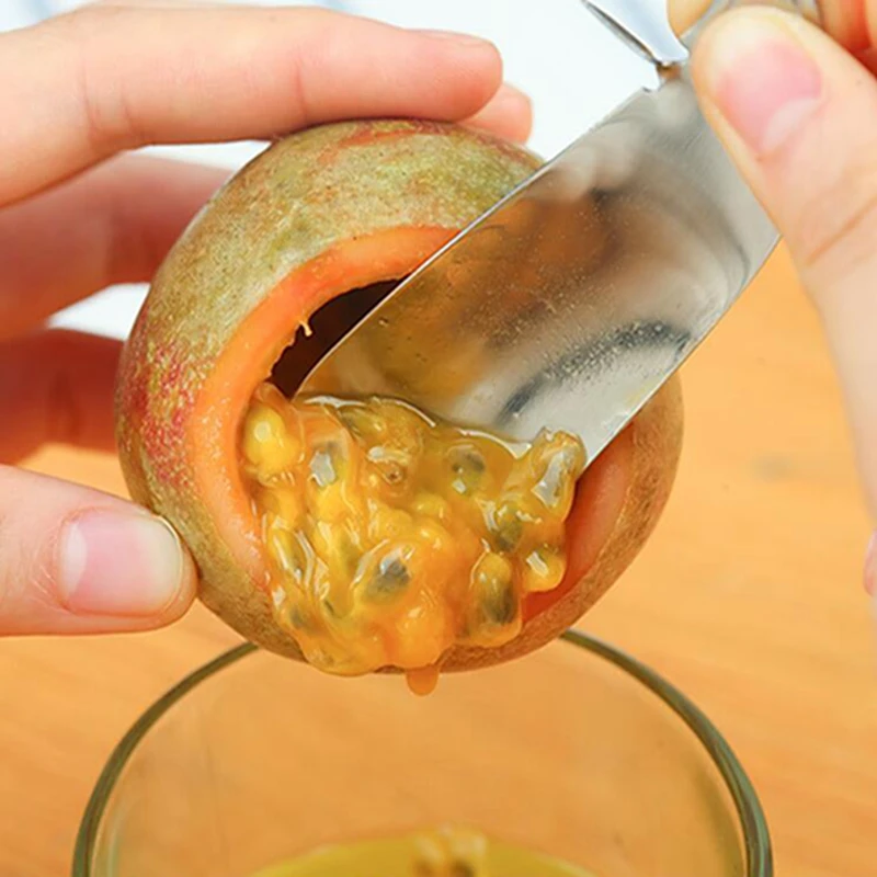 Горячая продажа маракуйи фруктовая ложка из нержавеющей стали открывалка для