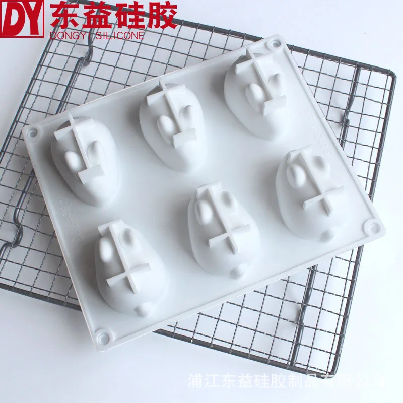 

6 Cavity Small Rabbit Mousse Cake Silicone Mould 3D Rabbit Ice Cream Silicone Chocolate Mold Wholesale Cake decorating tool