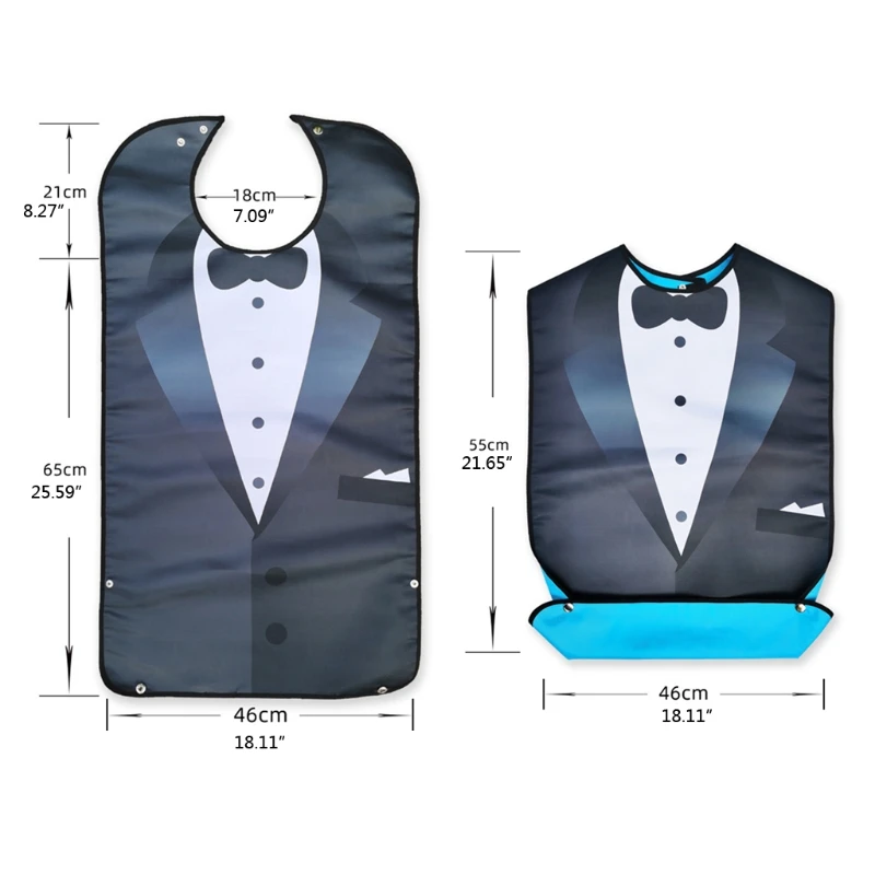 

Adult Elders Dining Mealtime Bib Cloth Clothing Protector Disability Aid Apron Waterproof Washable Reusable