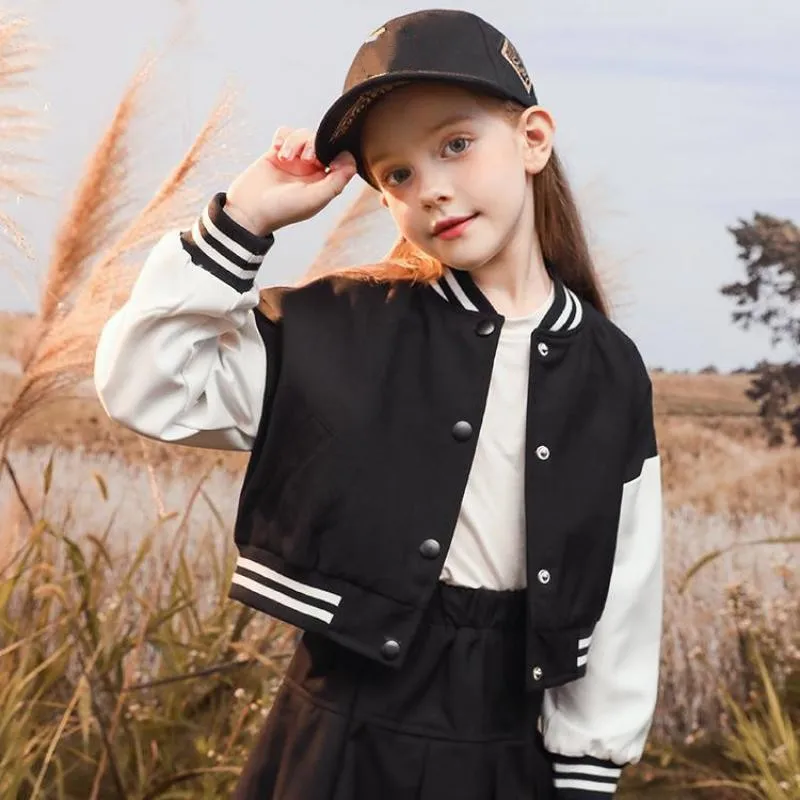 

2 Piece Children Jackets And Skirts Outfits Suits Girls Autumn Spring 2PCS Clothing Sets Kids Teens School Uniform Clothes 3-14Y