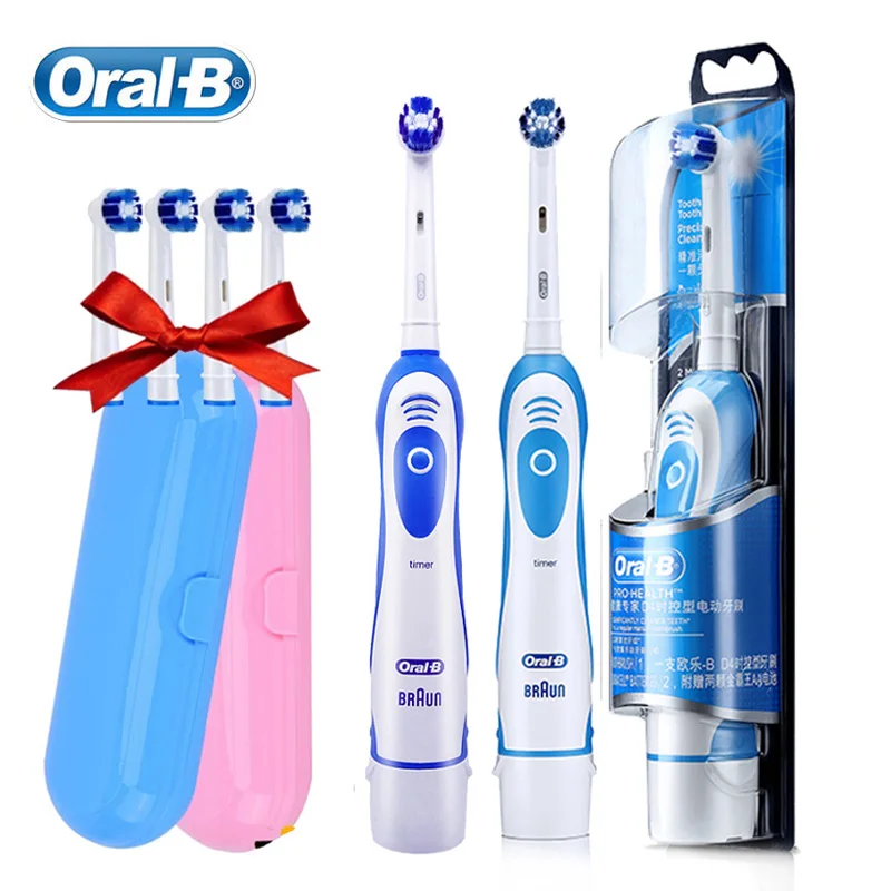 Oral B Ультразвуковая электрическая зубная щетка для Зубная щётка для взрослых поворотный точность чистые зубы отбеливающая щетка 4 Сменная головка щетки заправка + чехол - изображение