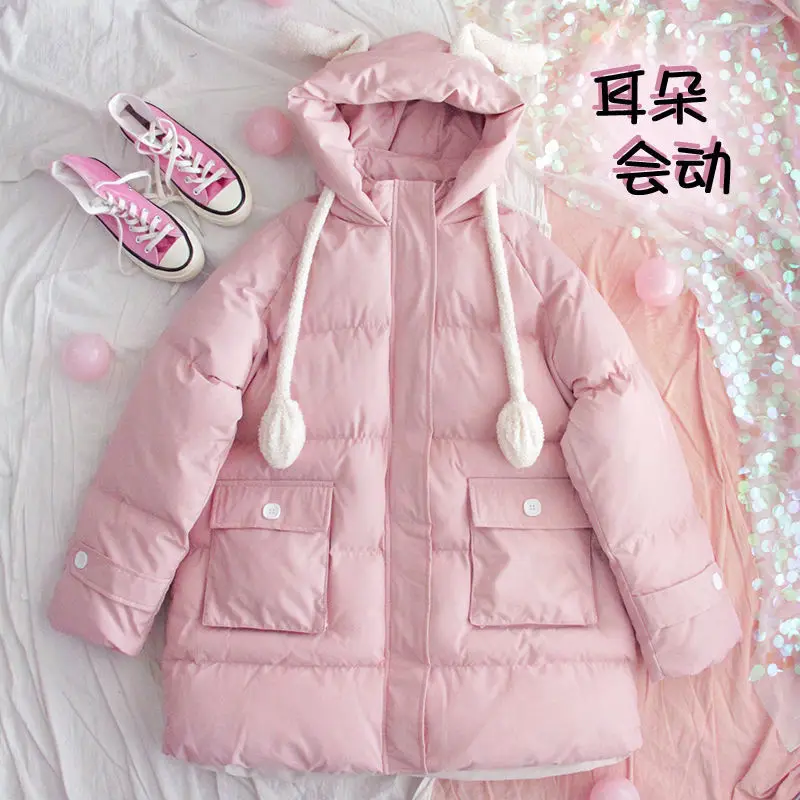 

Luck A Winter High Quality Small Fresh Design Sense Cute Girl Cotton Coat Thick Loose Long-sleeved Cotton Coat Winter Jacket
