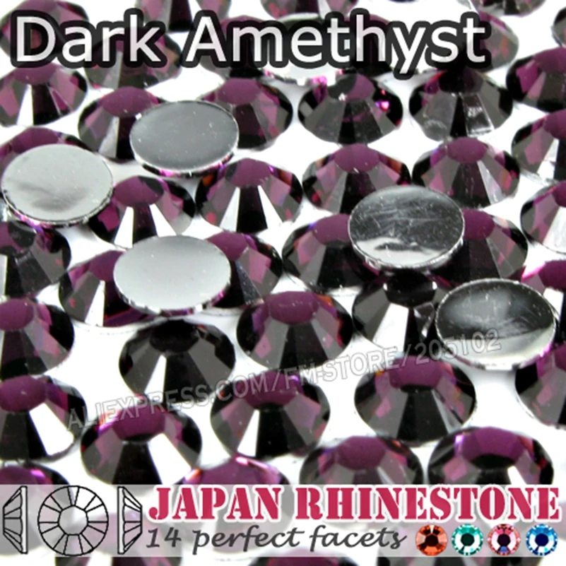 Темно-Аметистовые Хрустальные Стразы для ногтей SS16 SS20 SS30 из смолы без горячей