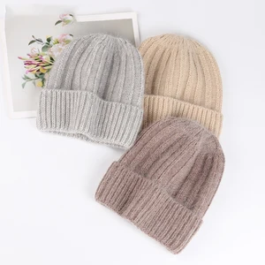 Fluffy Rabbit Hair Women's Winter Hat Warm Beanie for Women Casual Knitted Cap 2021 New Fashionable