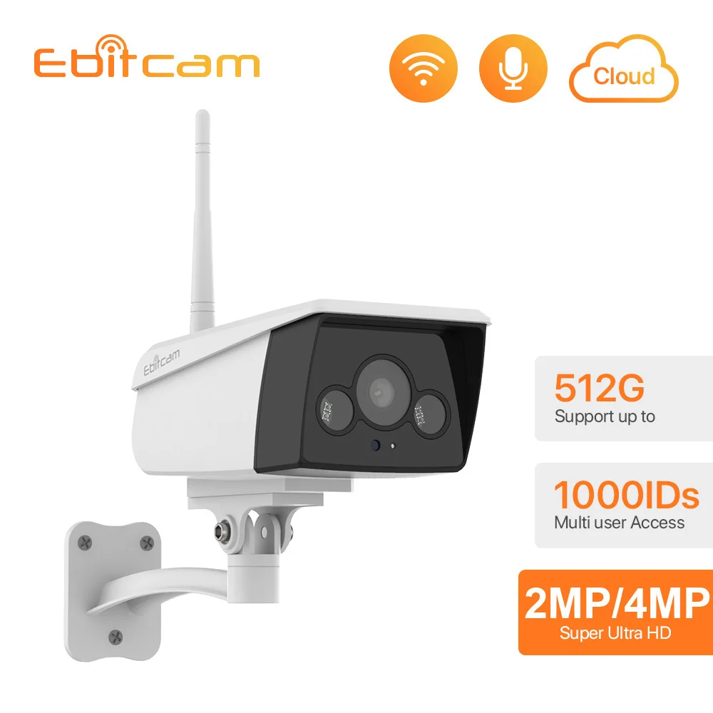 IP камера Ebitcam с облачным прожектором 1080p Wi Fi 4 МП|Камеры видеонаблюдения| |