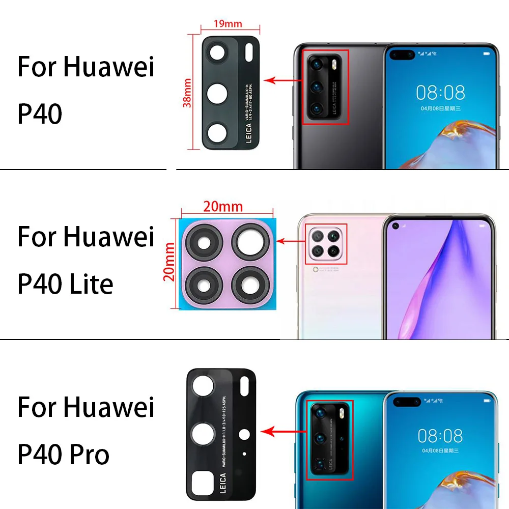 10 шт./лот стеклянный объектив камеры с Лента Замена для Huawei P40 Lite Pro/P40 5G /P40 E|Корпусы