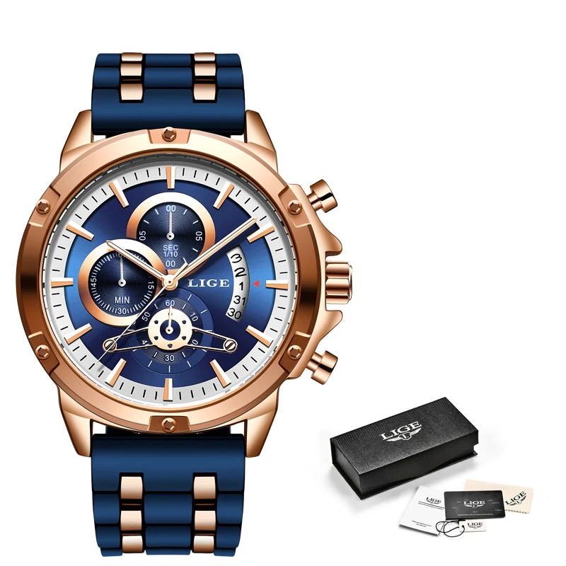 

2020 New Mens Watches LIGE Top Brand Luxury Men Military Sport Wristwatch Silicone Quartz Watch erkek saat Relogio Masculino+Box