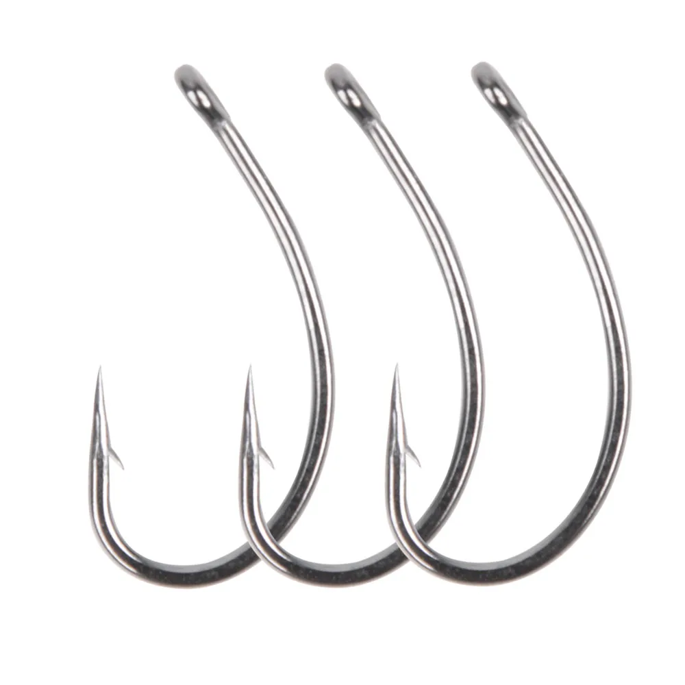 

50Pcs Carp Fishing Hooks Coating High Carbon Stainless Steel Barbed Hooks Circle Curve Shank Fishing Bait Rig Hook