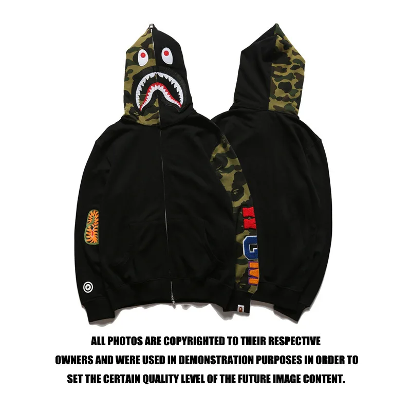 

Мужские толстовки BAPE, свитер для женщин и мальчиков, пальто с головой акулы, мужские топы для пар, женская уличная одежда, куртки с капюшоном ...