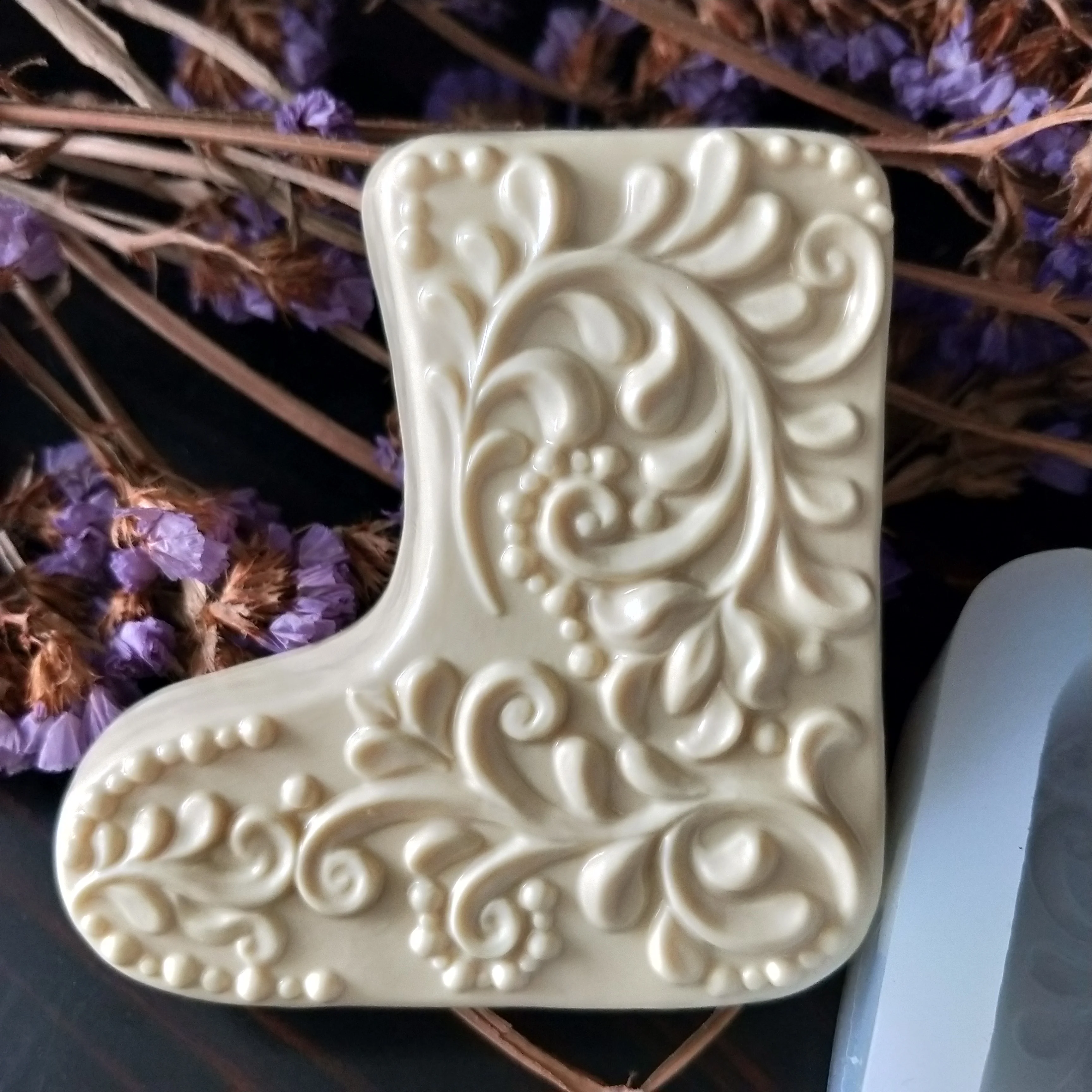 Силиконовая форма для помадки Рождественское украшение чулок мыла ручной работы