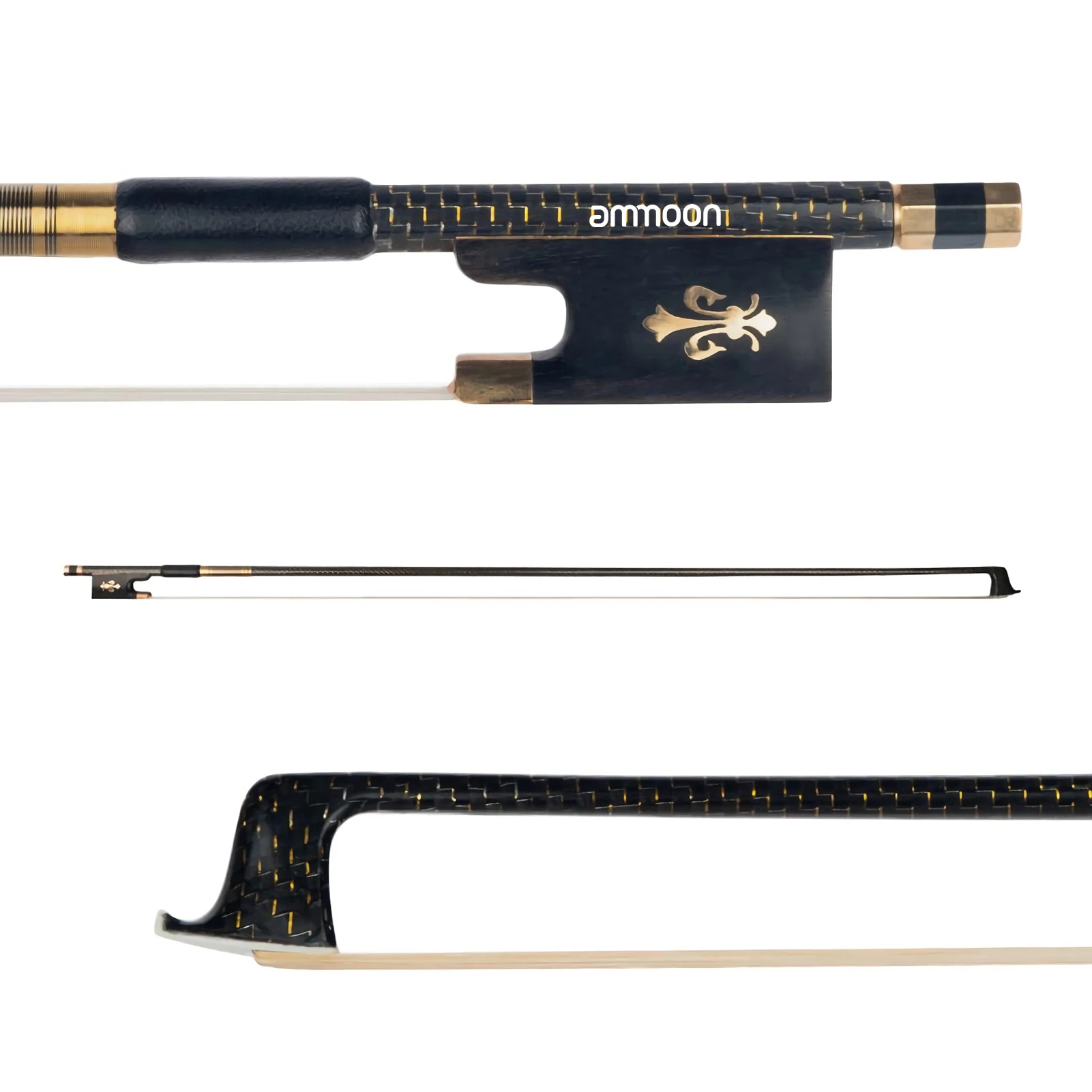 

ammoon Violin Bow Cabon Fiber 4/4 Violin Bow High Quality Bow Hairs Ebnoy End Light Weight Proper Orchestral Strings Accessories