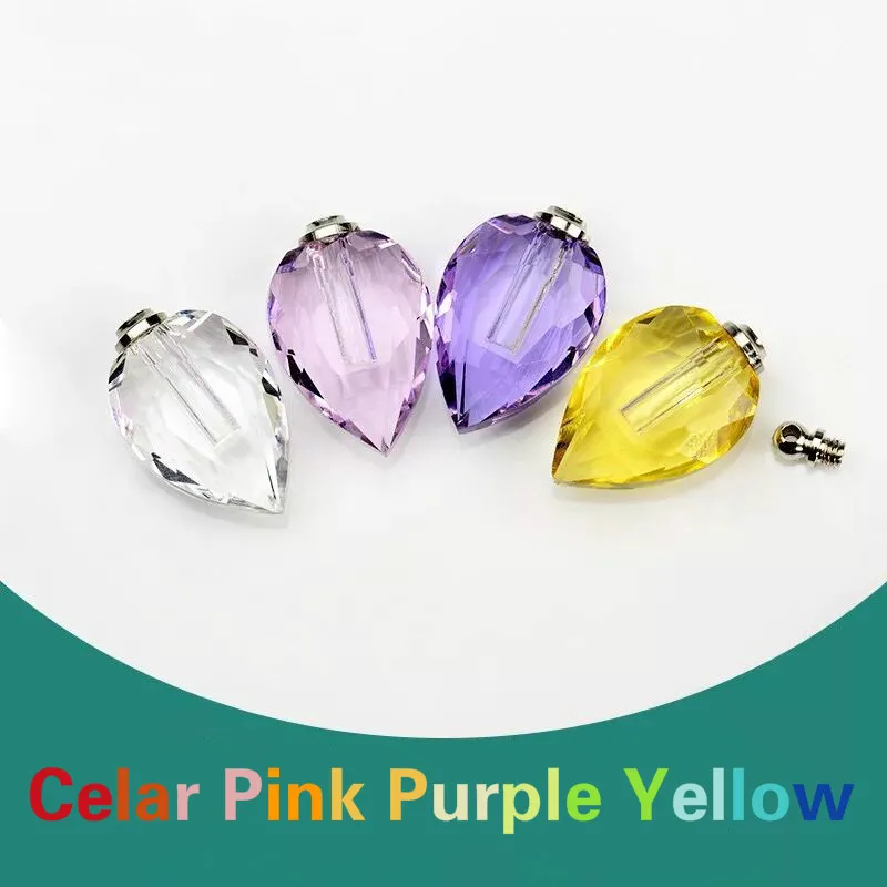 1 шт. кристалл кулон в форме капли слезы с винтовой крышкой стеклянный флакон