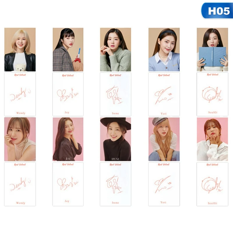 

New 10Pcs/Set KPOP Red Velvet Photo Card Album Paper Cards Self Made LOMO Card Photocard
