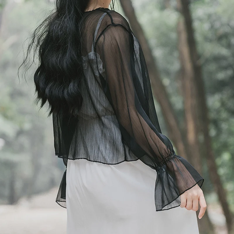 Женское шифоновое болеро с длинным рукавом абрикосовый белый черный | Свадьбы и