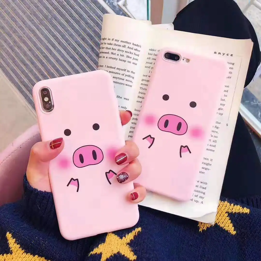 For Samsung galaxy S6 7 edge cute little pig nose S8 9 10 Plus Lite lanyard Note 8 mobile phone case all-inclusive soft cover |