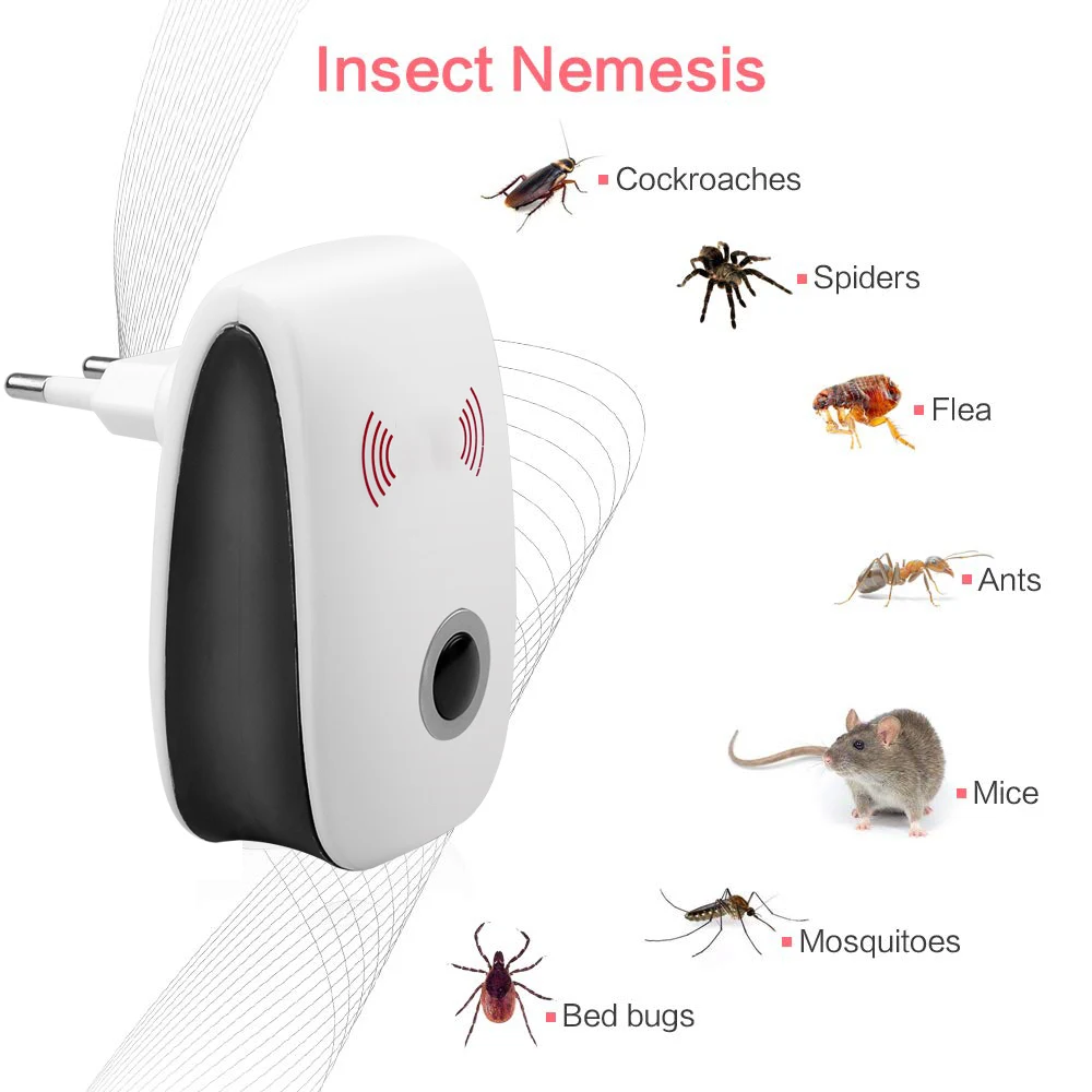 

EU/US Ultrasonic Anti Mosquito Insect Repeller Rat Mouse Cockroach Pest Rats Reject Repellent Electronic Mosquito Killer
