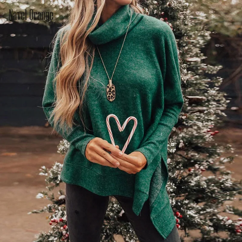 

2021 Women Solid Turtleneck Irregular Hoodies Spring Autumn Long Sleeve Casual Loose Ladies Pullovers Fashion Elegant Streetwear