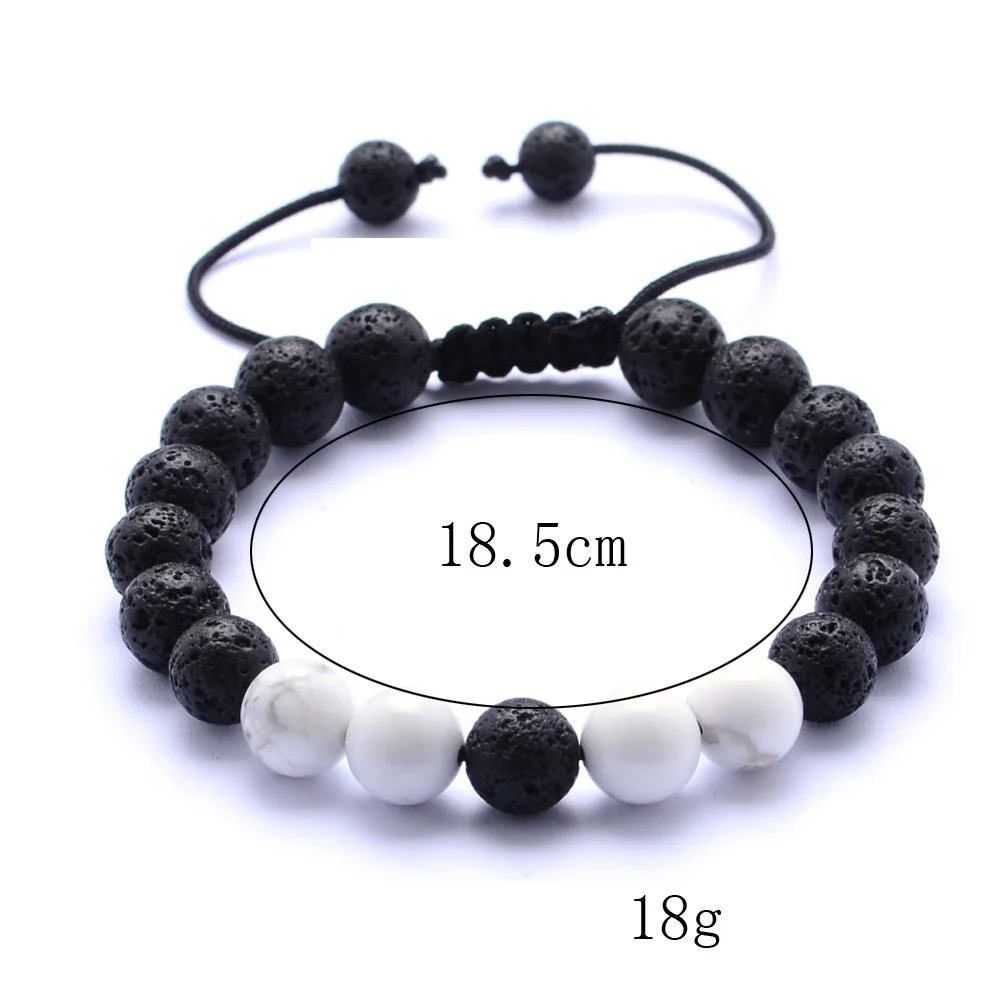 8mm Natural Howlite Black Lava Stone Bracelet DIY Aromatherapy Essential Oil Diffuser Women Men jewelry | Украшения и аксессуары