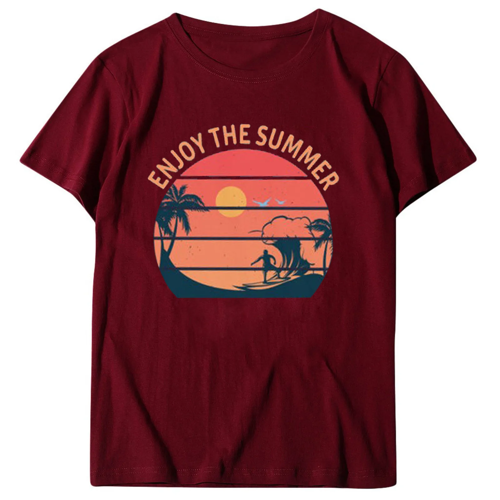

Enjoy The Summer Beach Shirts For Teenage Girls Short Sleeve Top Shirt T-shirt Shirts Feminino R6