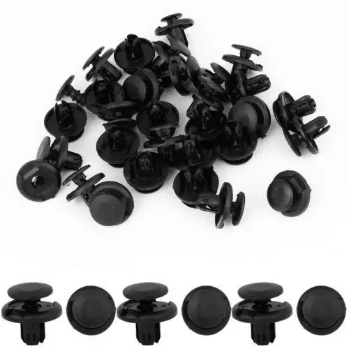 

30 Pcs 8mm Black Plastic Rivet Style Body Trim Panel Retainer Auto Clips Universal Application