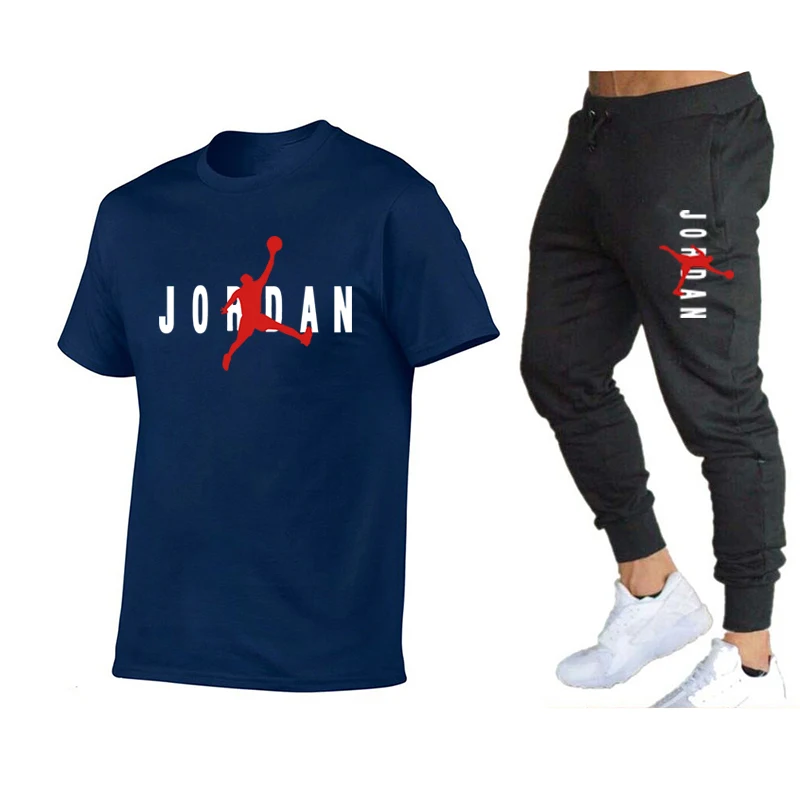 

2021 Men's Sets T Shirts+Pants Two Pieces Sets Casual Tracksuit Men/Women -Jordan23- suit print Tops+Pants Gyms Fitness trousers