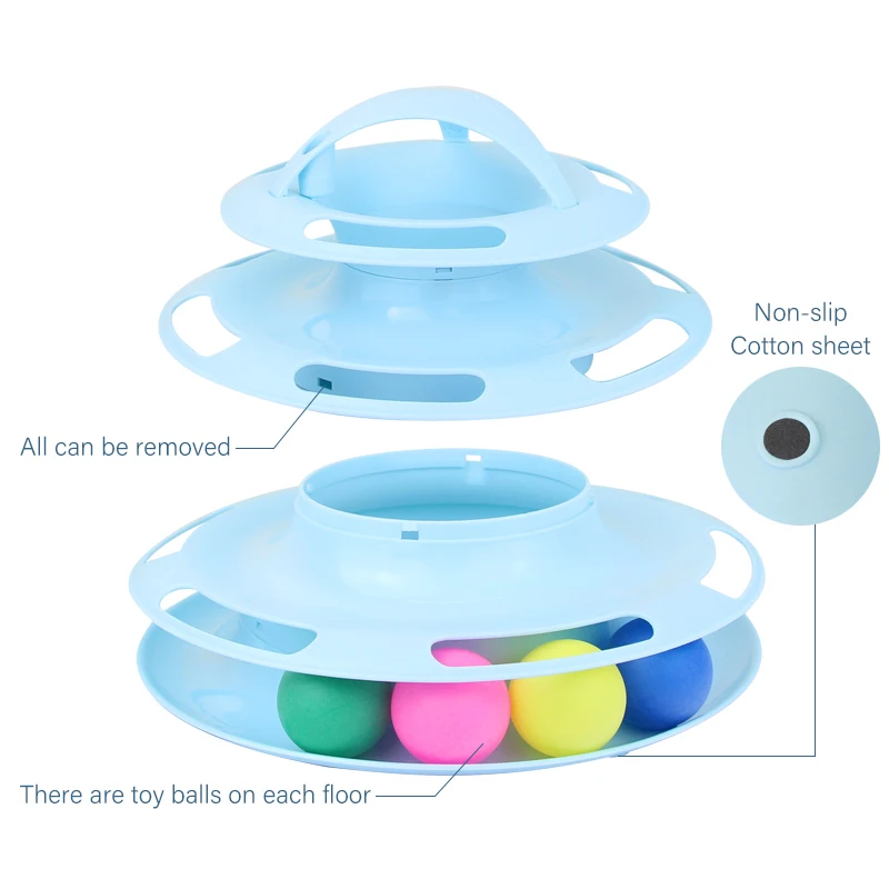 Mosodo 4 Levels Pet Cat Toy Cats Disc Tower Tracks Intelligence Amusement Ball Toys Training Supplies pet toys | Дом и сад