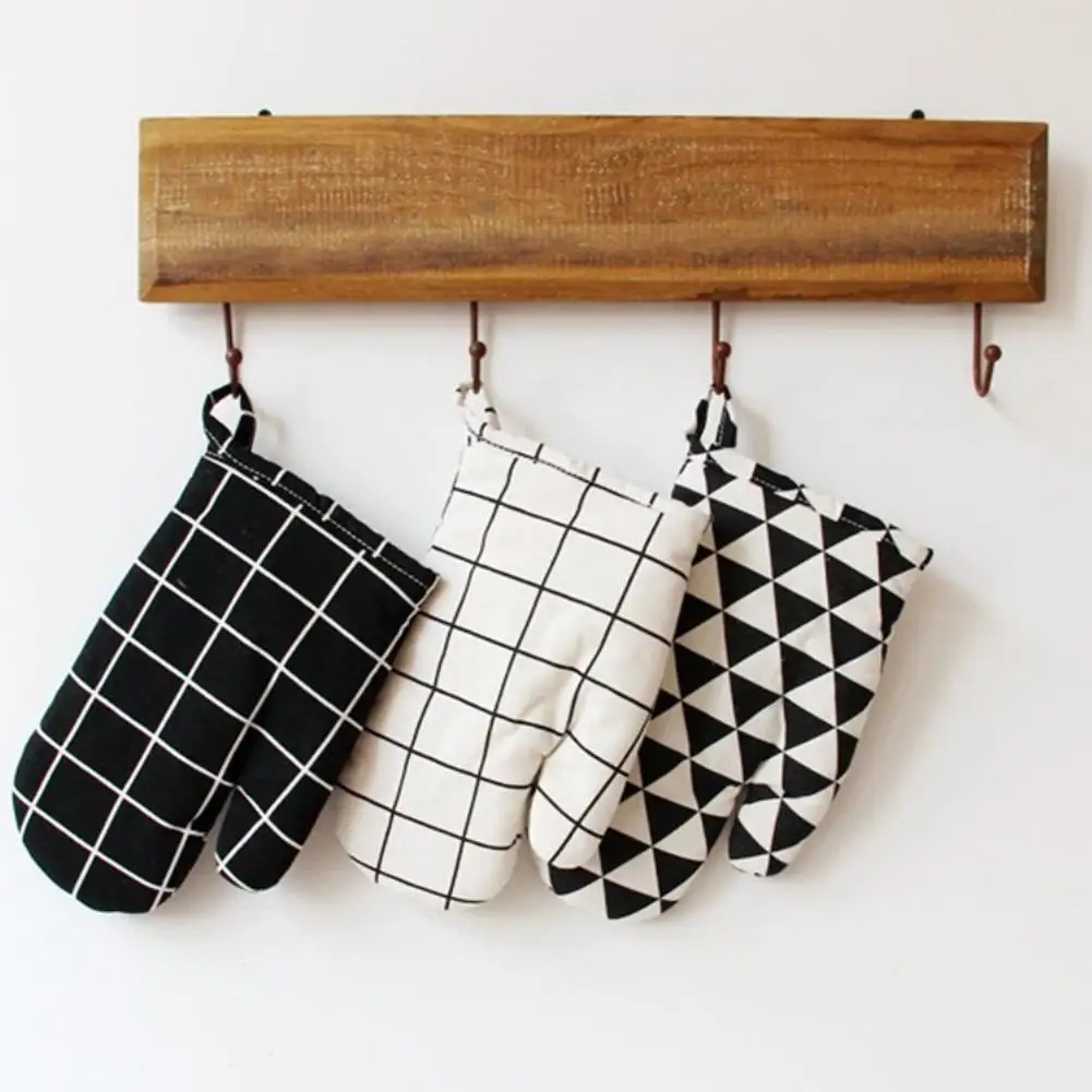 

Kitchen Heat Resistant Cotton Glove Oven Pot Holder Baking BBQ Cooking Mitt BBQ Tools Accessories Cooking Tools Anti-Slip