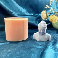 new arrival h buddha half body statue silicone candle mold handmade clay resin mould home decor