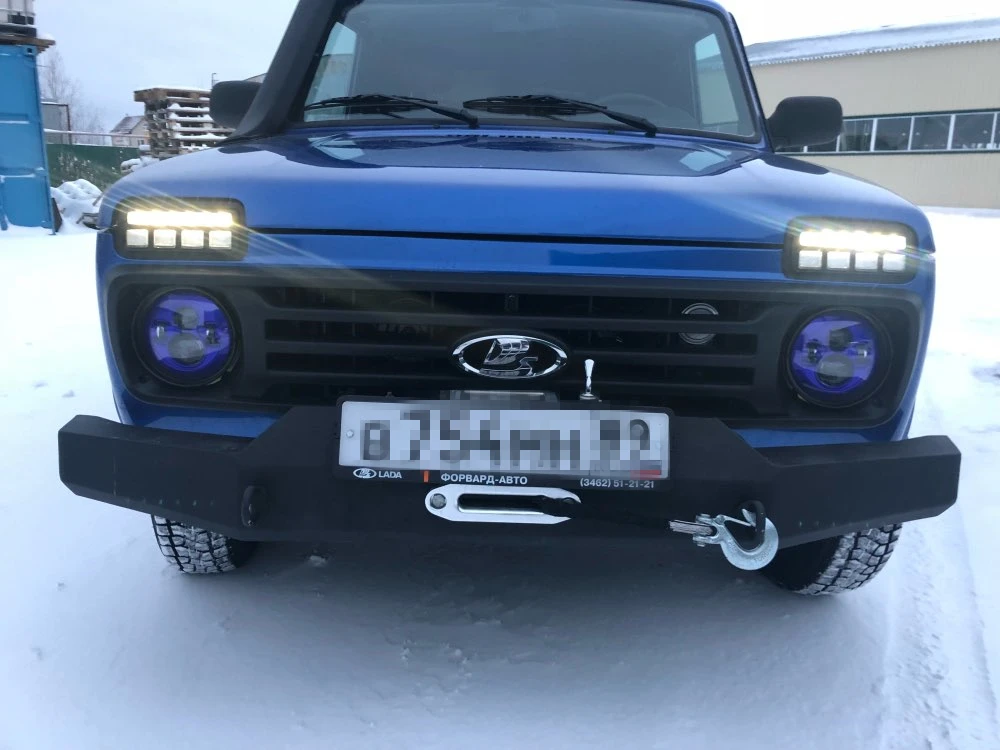 2 шт. Автомобильные светодиодные фары 7 дюймов H4 80 Вт синие фары для Jeep Wrangler JK CJ/Wrangler TJ для Suzuki Samurai Lada 4x4 urban Niva