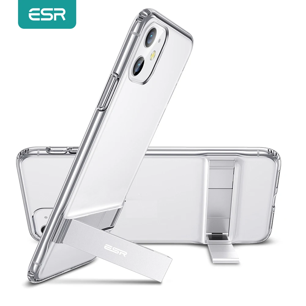 

ESR Metal Kickstand Case for iPhone 11 Pro Max SE 2020 8 7 Vertical Stand Soft TPU Bumper Case Cover for iPhone 11 XS Max XR