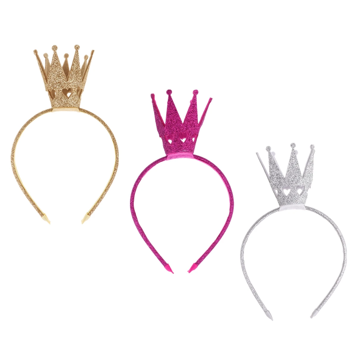 

1Piece Children Girls Glitter Hairband Shiny Tiara Crown Hair Hoop Headwear for Birthday Party Wedding Crown Hair Accessories