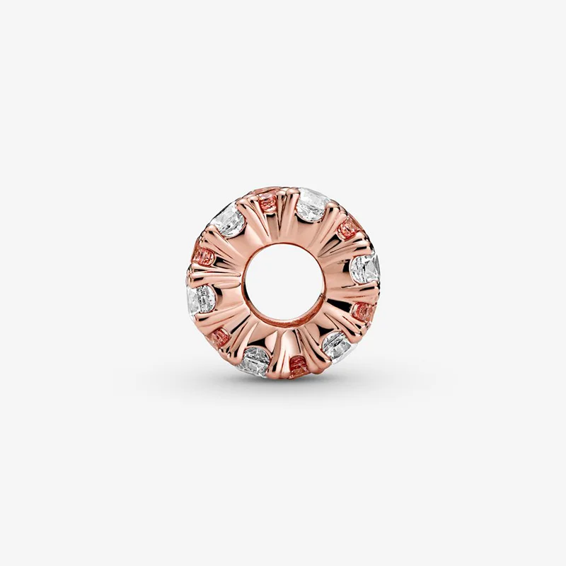 

Fashion 925 Sterling Silver Beads Pink & Clear Sparkling Charms fit Original Pandora Bracelets Women DIY Jewelry