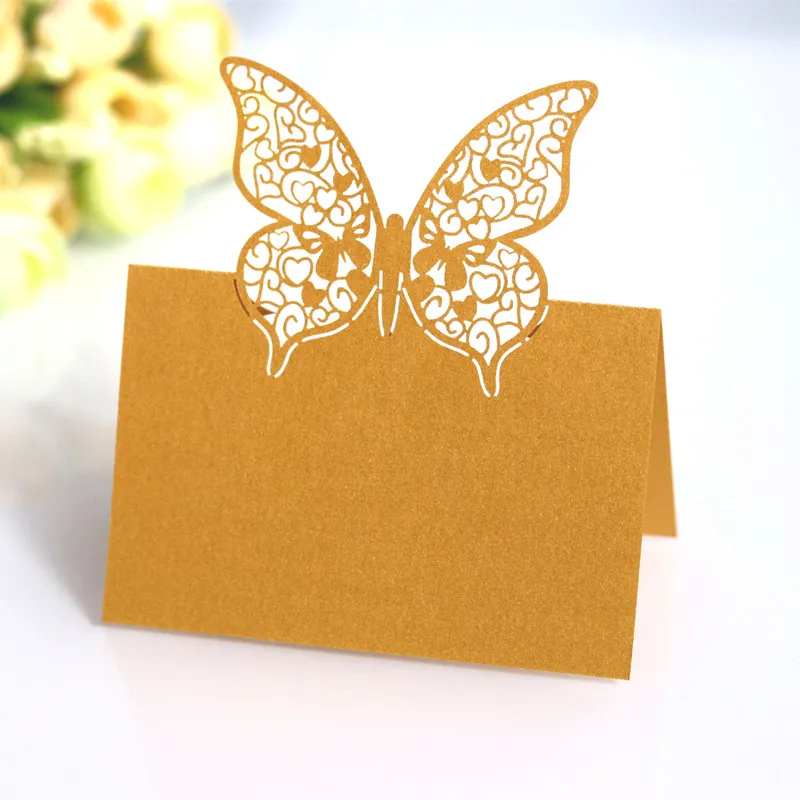 Новинка 100 шт. лазерная пустотелая бабочка карта для сиденья любовь чашка