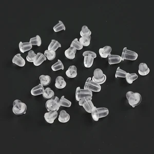 Прозрачные силиконовые гайки 20 глот 4 5 мм, пробка 5 мм, резиновый пластиковый держатель для задней крышки сережек сделай сам, Ювелирная фурнитура