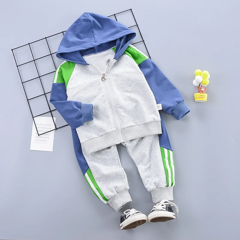 

New Baby Boy Clothes Set Hooded Zipper Shirt + Elastic Pants 2Pcs Baby Boys Clothing Spring Autumn Children Outwear kids clothes