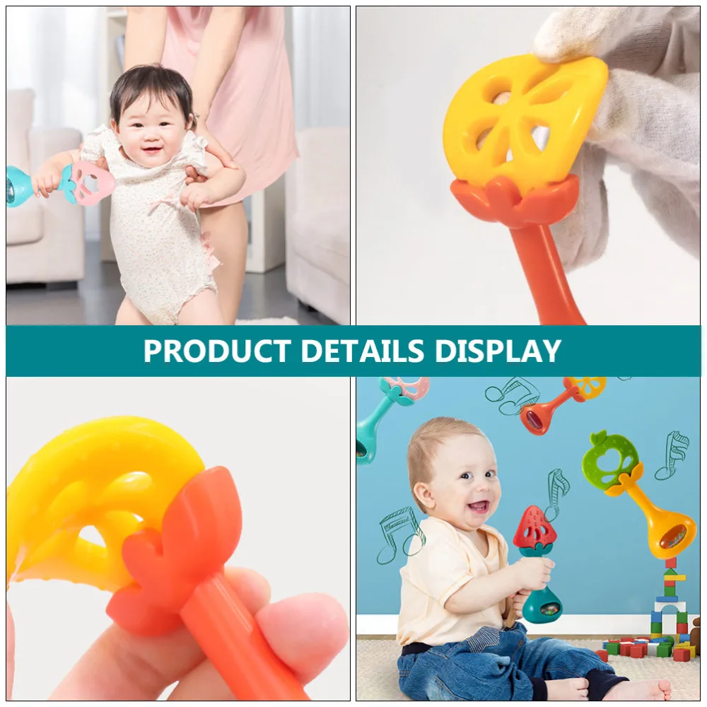

4pcs Silicone Rattle Toys Baby Teething Toys Grinding Toys Teether Molar Tools