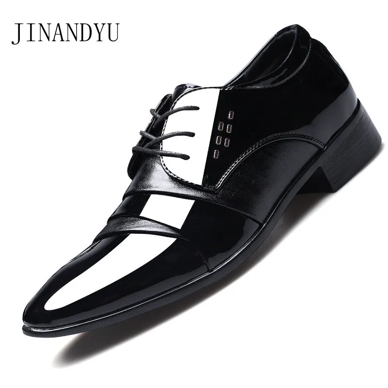 

Patent Leather Shoes Men Classic Black Oxfords Formal Dress Office Shoes for Men Elegante Business Leather Shoe Men Size 38-48