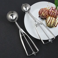 stainless steel spoon kitchen ice cream mashed potatoes watermelon jelly yogurt cookies spring handle scoop kitchen accessories